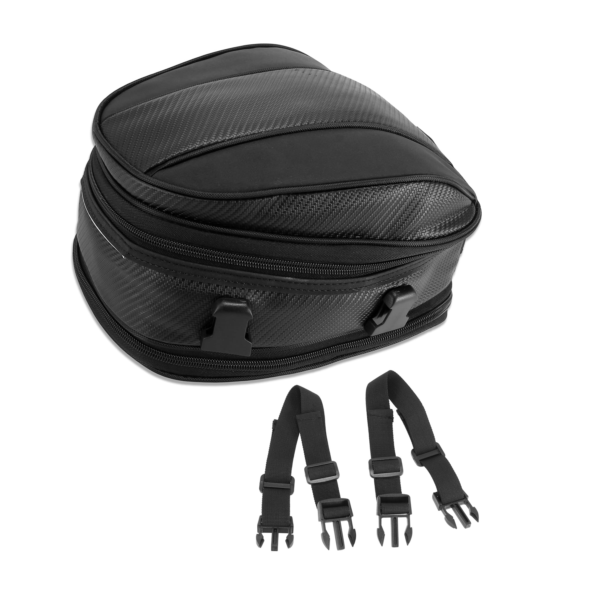 Unique Bargains Motorcycle Seat Tail Bag Cycling Travel Rear Bag 1680D Backpack Black