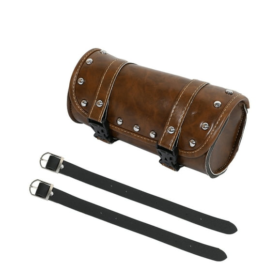 Unique Bargains Motorcycle Tool Bag Handlebar Bags Luggage Bags Round Brown