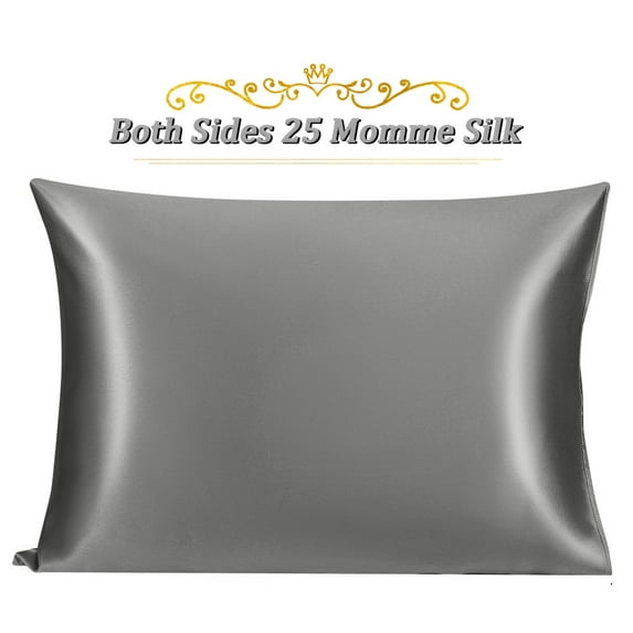 Unique Bargains Mulberry Silk Pillowcase 25 Momme 1Pc Grey King
