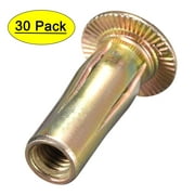 Unique Bargains Multi-Grip Rivet-Nut, M6 Pre-Bulbed Shank Carbon Steel Color-Zinc-Plated  Threaded Insert Nut 30 Pcs
