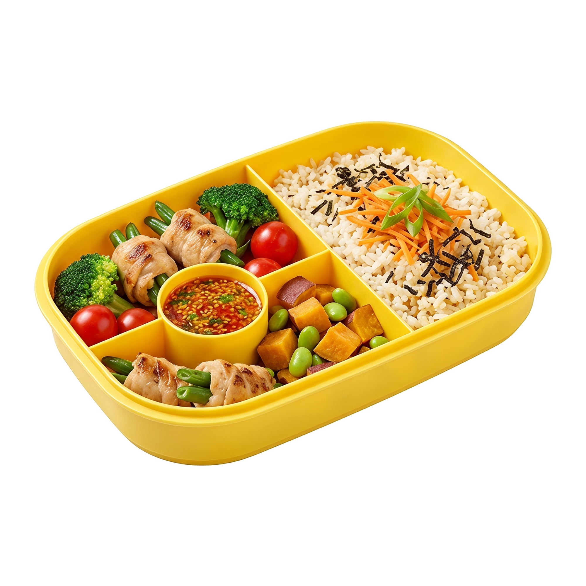 Unique Bargains Multi-Layer Leak-Proof Meal Lunch Bento Box Blue & Yellow