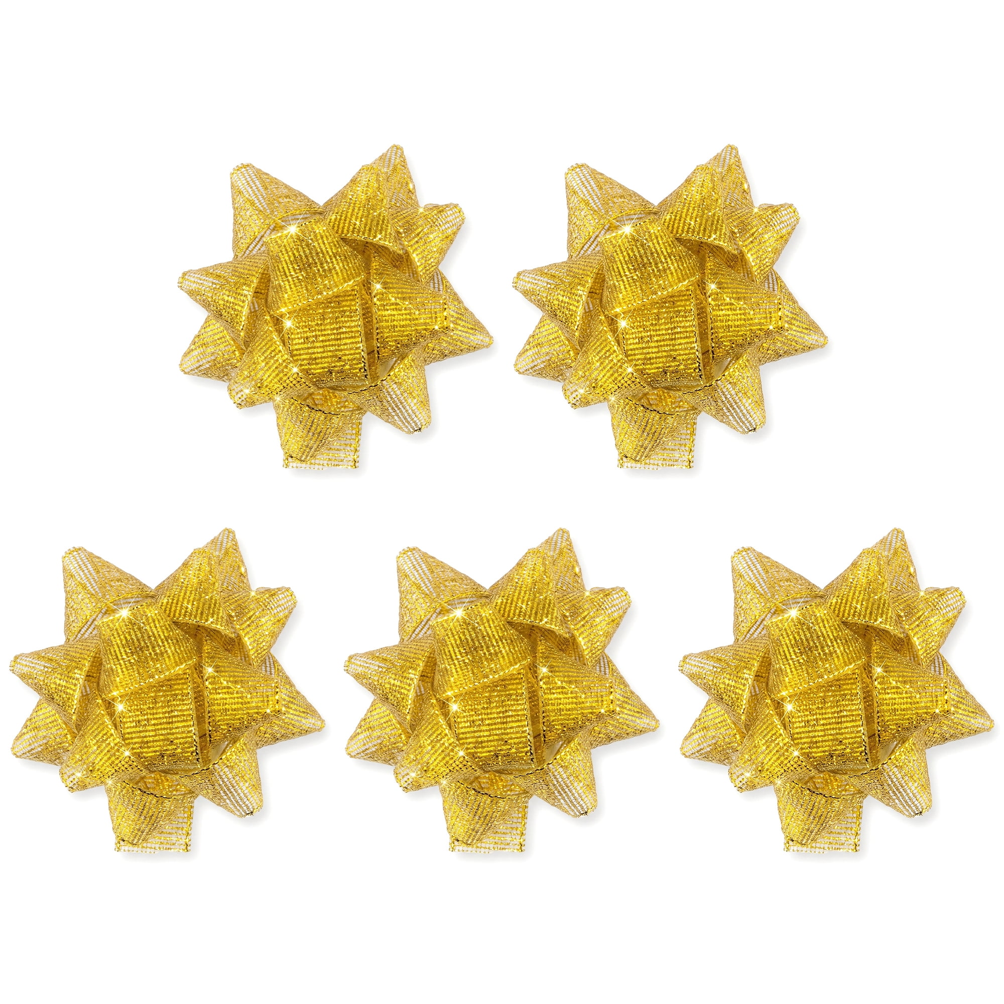 Unique Bargains Multi-Layer Star Gift Bows for Holiday Gift Wrapping and Decoration Gold