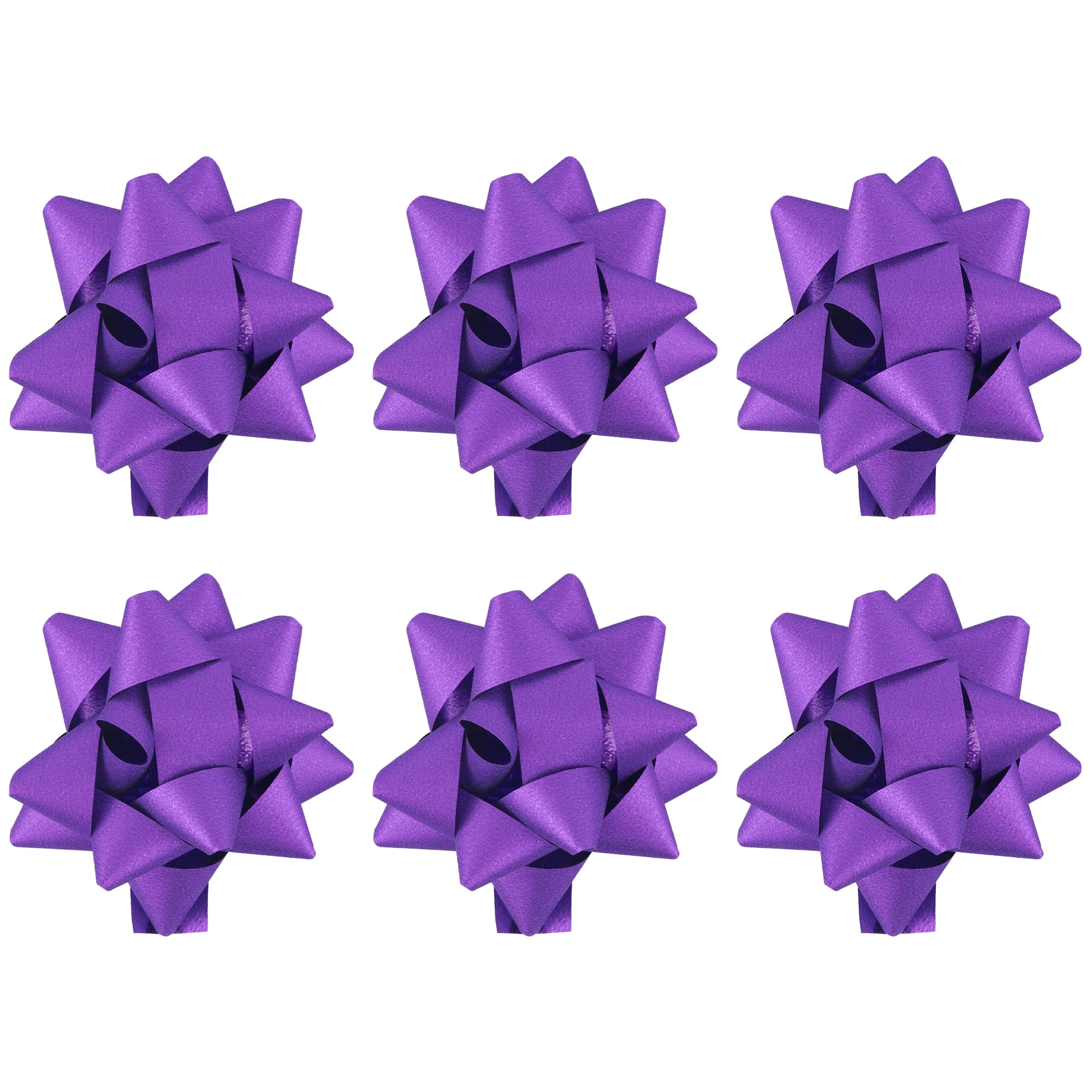 Unique Bargains Multi-Layered Holographic Star Bow for Gift Wrapping and Decoration Purple