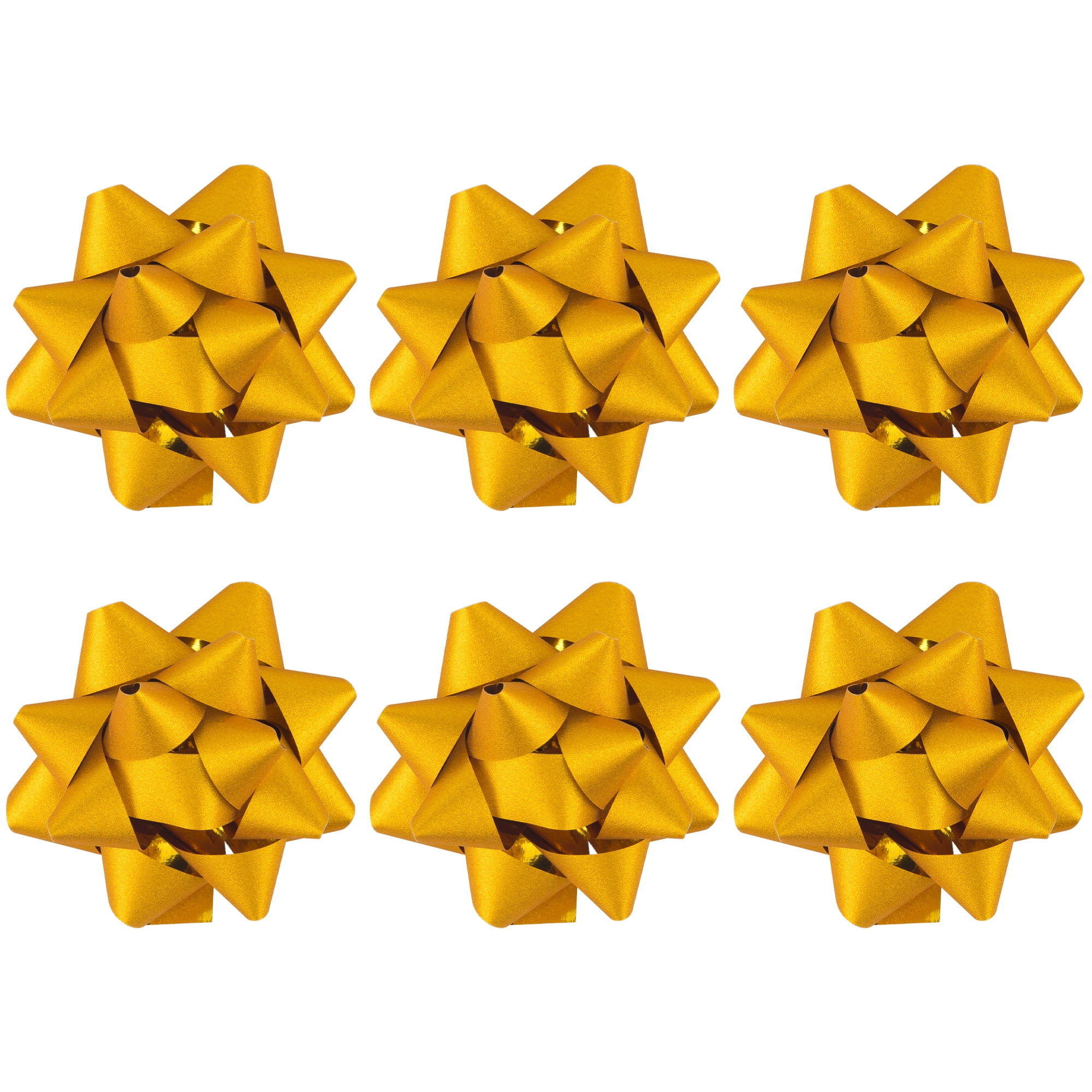 Unique Bargains Multi-Layered Holographic Star Bows for Gift Wrapping and Decoration Gold