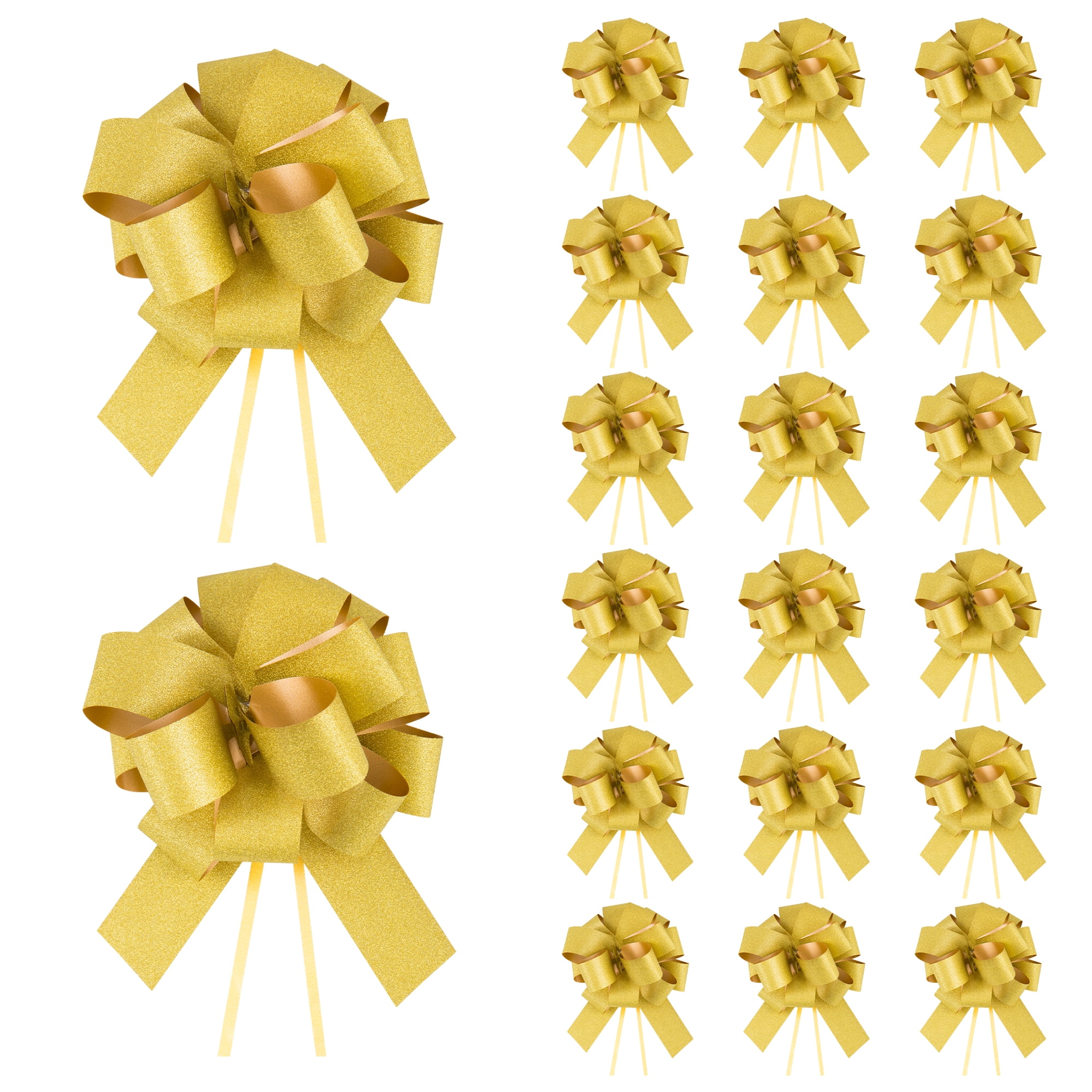Unique Bargains Multi-Layered Star Bows for Decoration and Gift Wrapping Purposes Gold