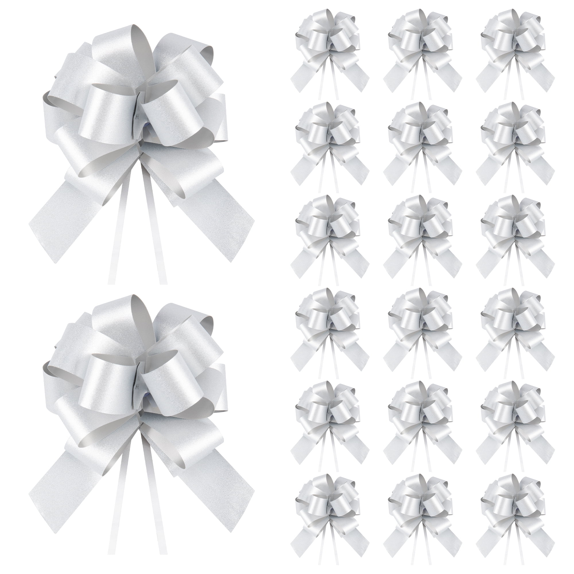Unique Bargains Multi-Layered Star Bows for Decoration and Gift Wrapping Purposes Silver