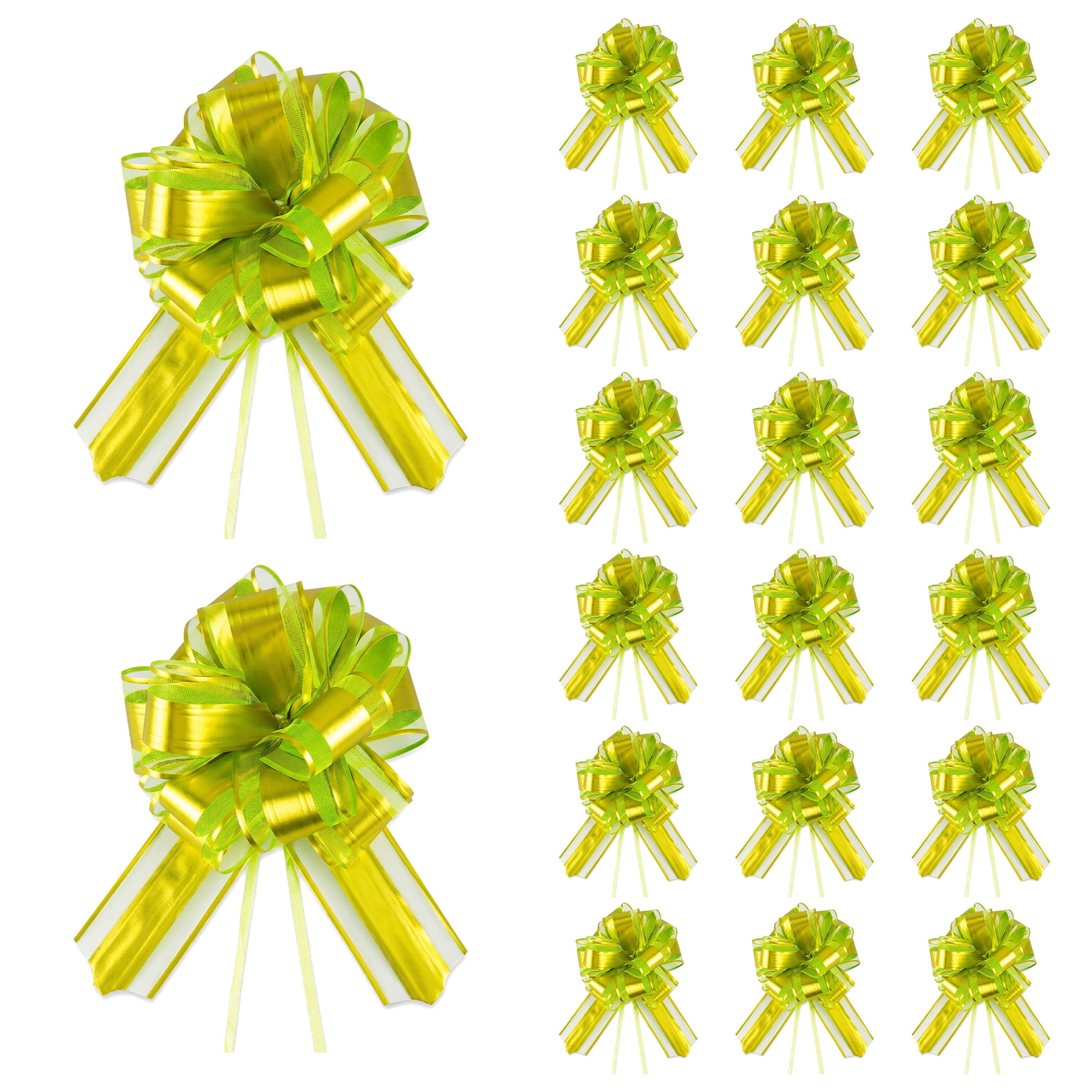 Unique Bargains Multi-Layered Star Bows for Gift Wrapping and Decoration Bright Green