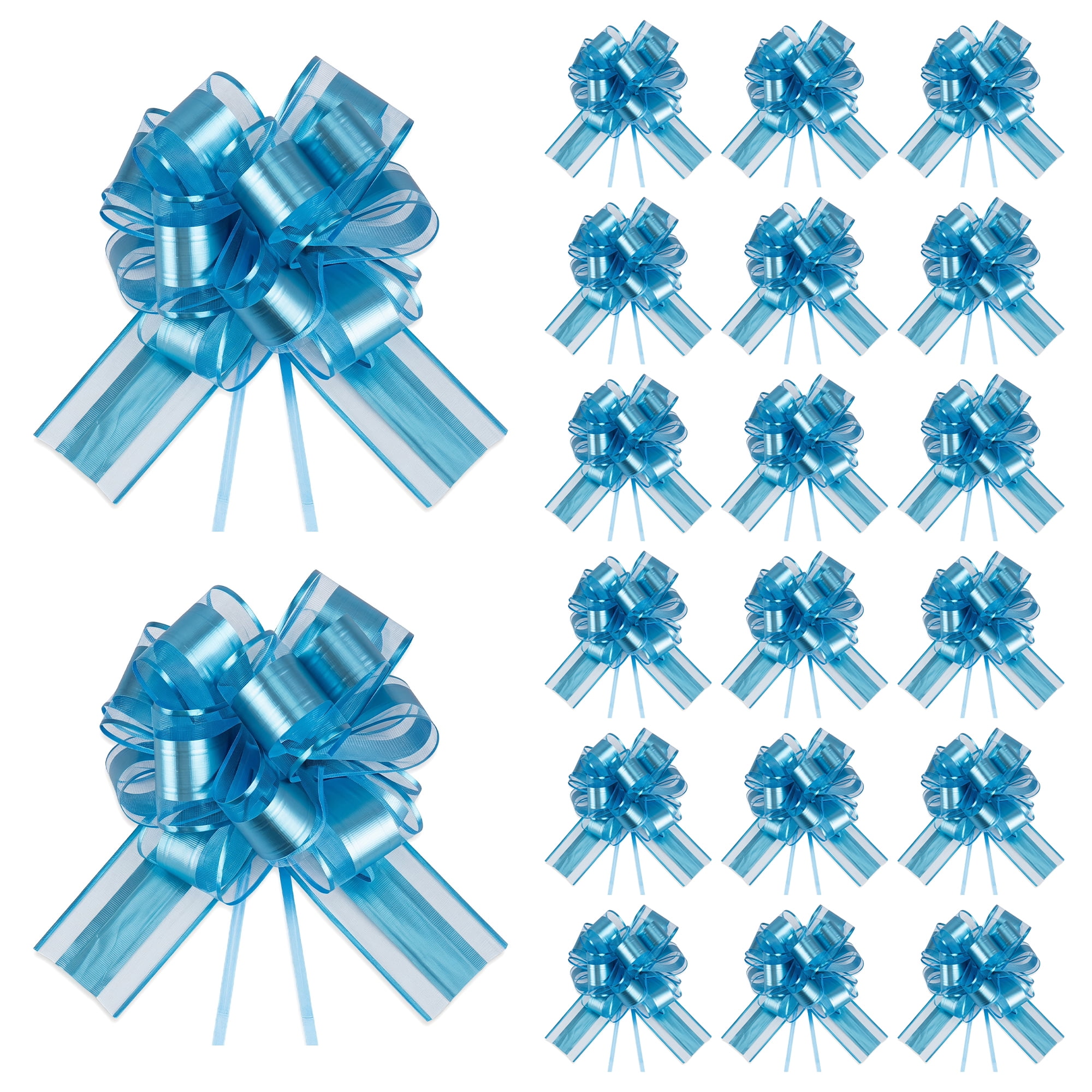 Unique Bargains Multi-Layered Star Bows for Gift Wrapping and Decoration Light Blue