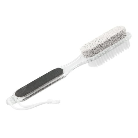 Unique Bargains Multi Purpose 4 in 1 Foot File with Foot Scrubber Pumice Stone Foot Care Tool White