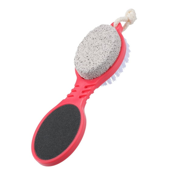 Unique Bargains 1 Pc Multi Purpose Foot File with Foot Scrubber Pumice Stone Foot Rasp Pink