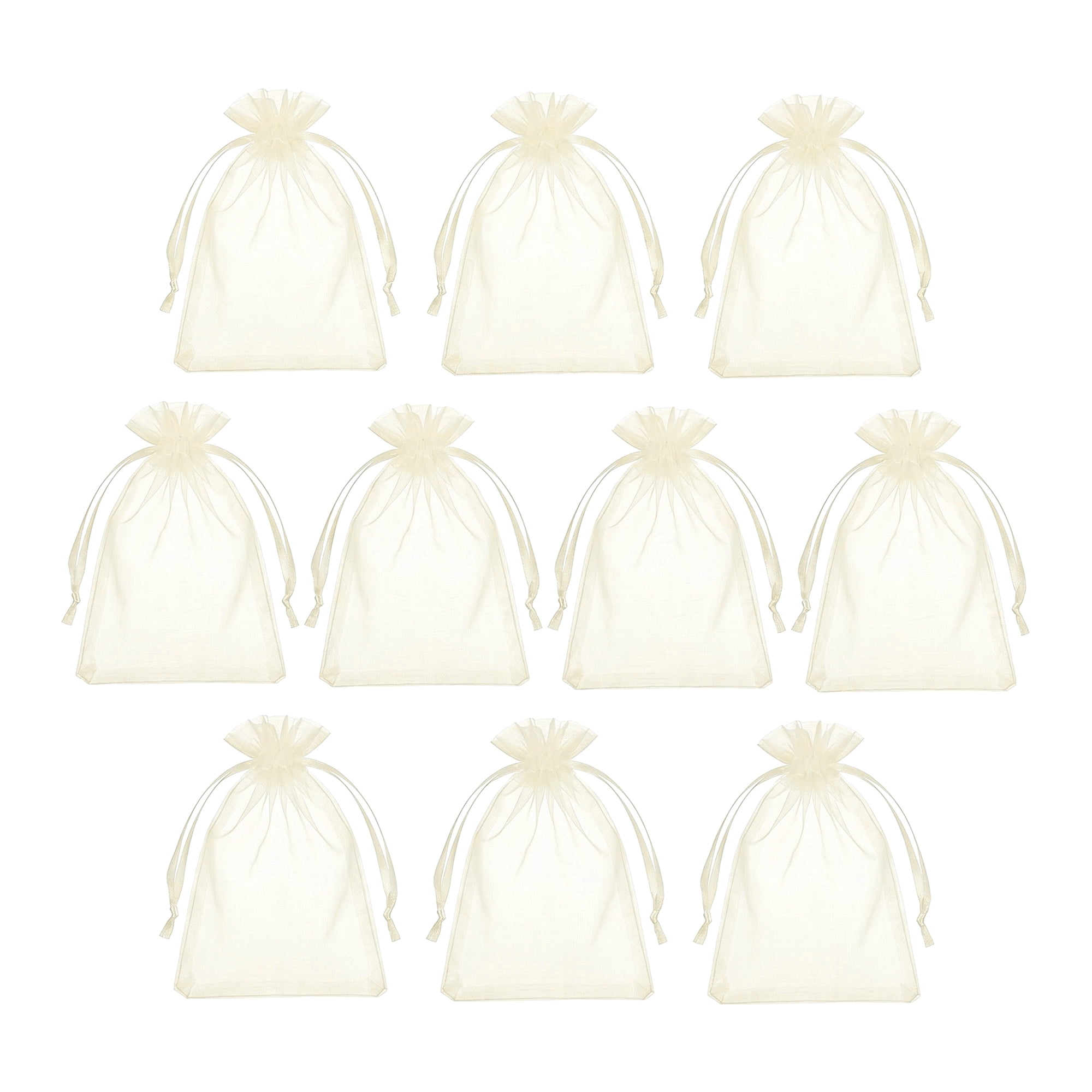 Unique Bargains Multi-Purpose Gift Bags with Handles for Events Beige 3.5" x 4.7"