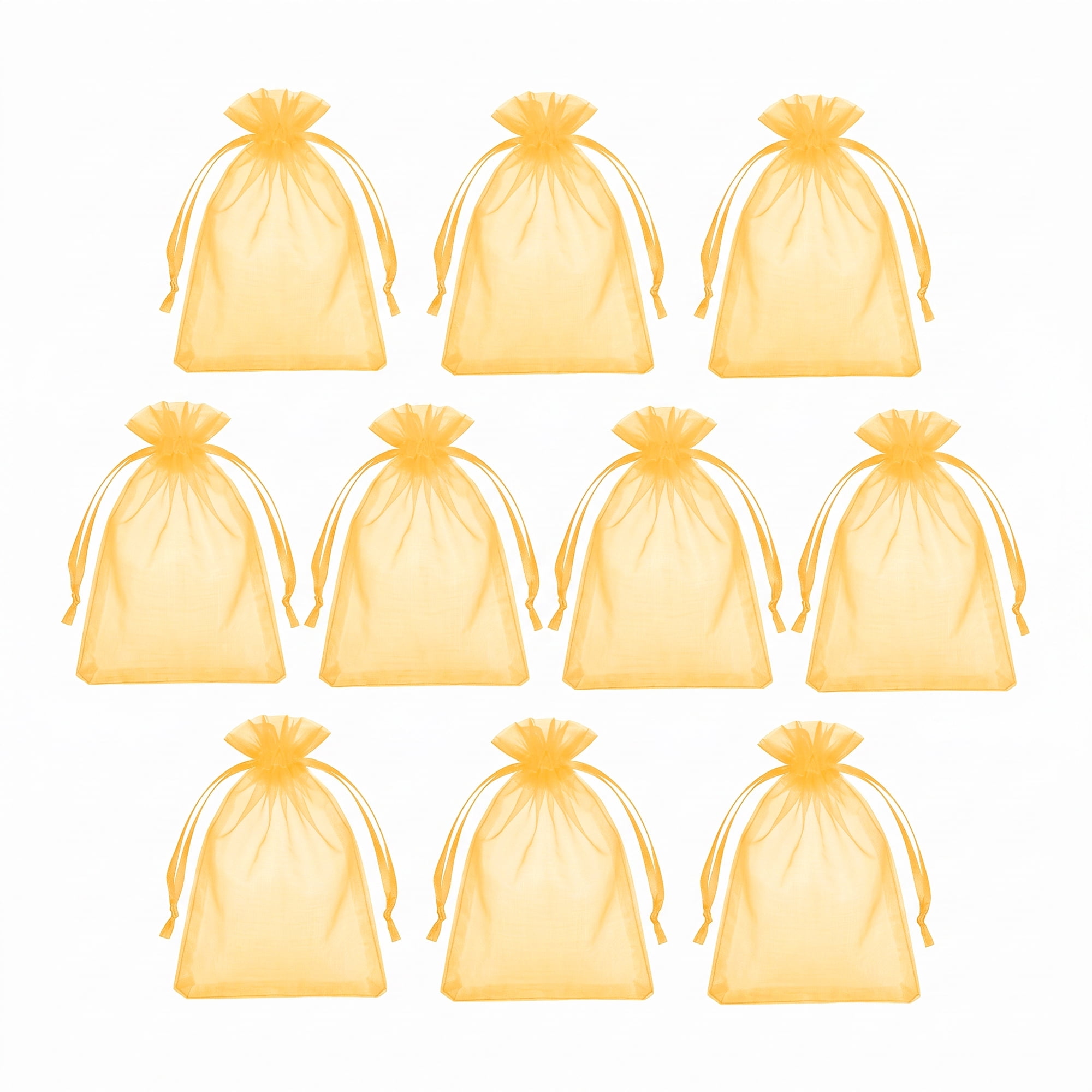 Unique Bargains Multi-Purpose Gift Bags with Handles for Events Gold 3.5" x 4.7"