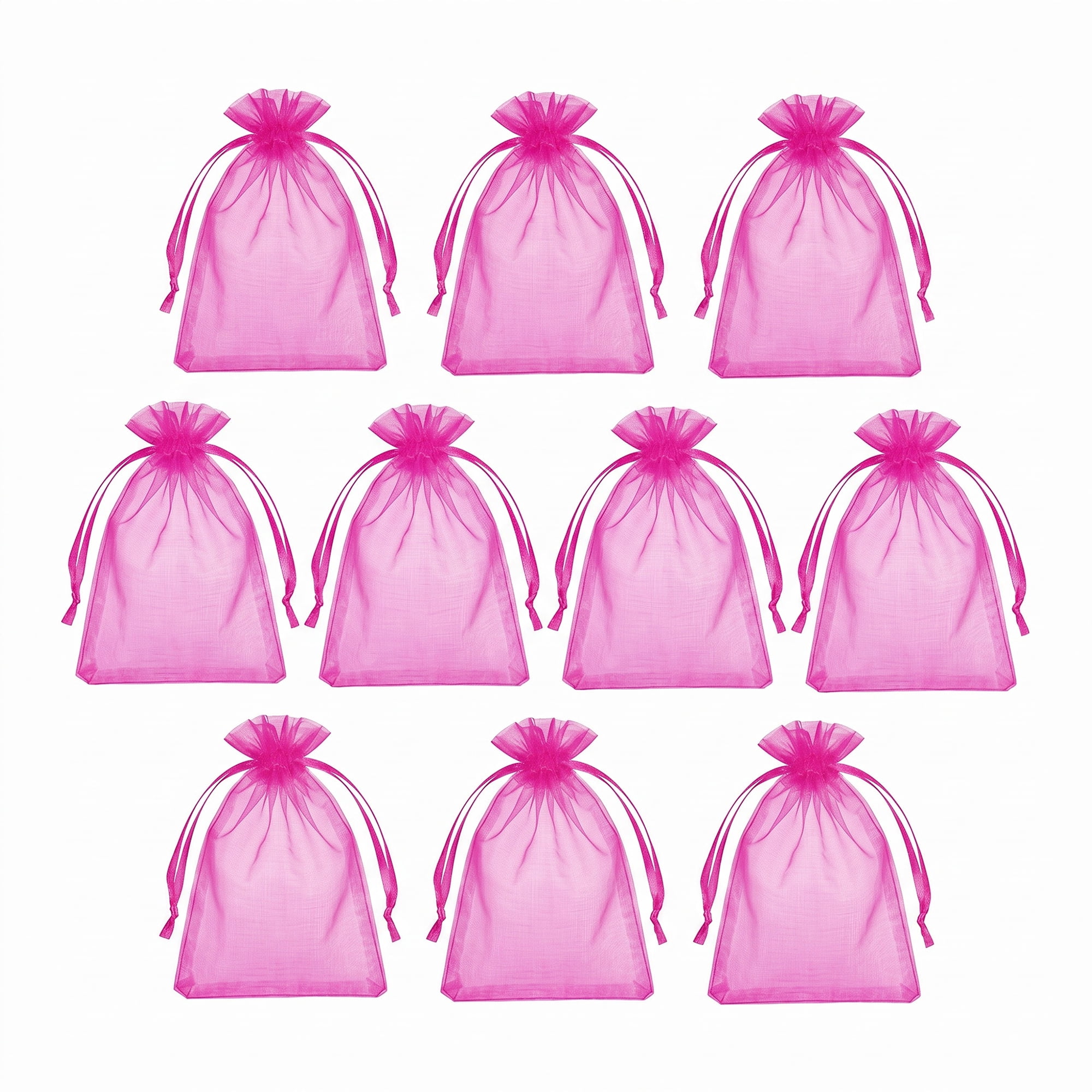 Unique Bargains Multi-Purpose Gift Bags with Handles for Events Rose Red 3.9" x 5.9"