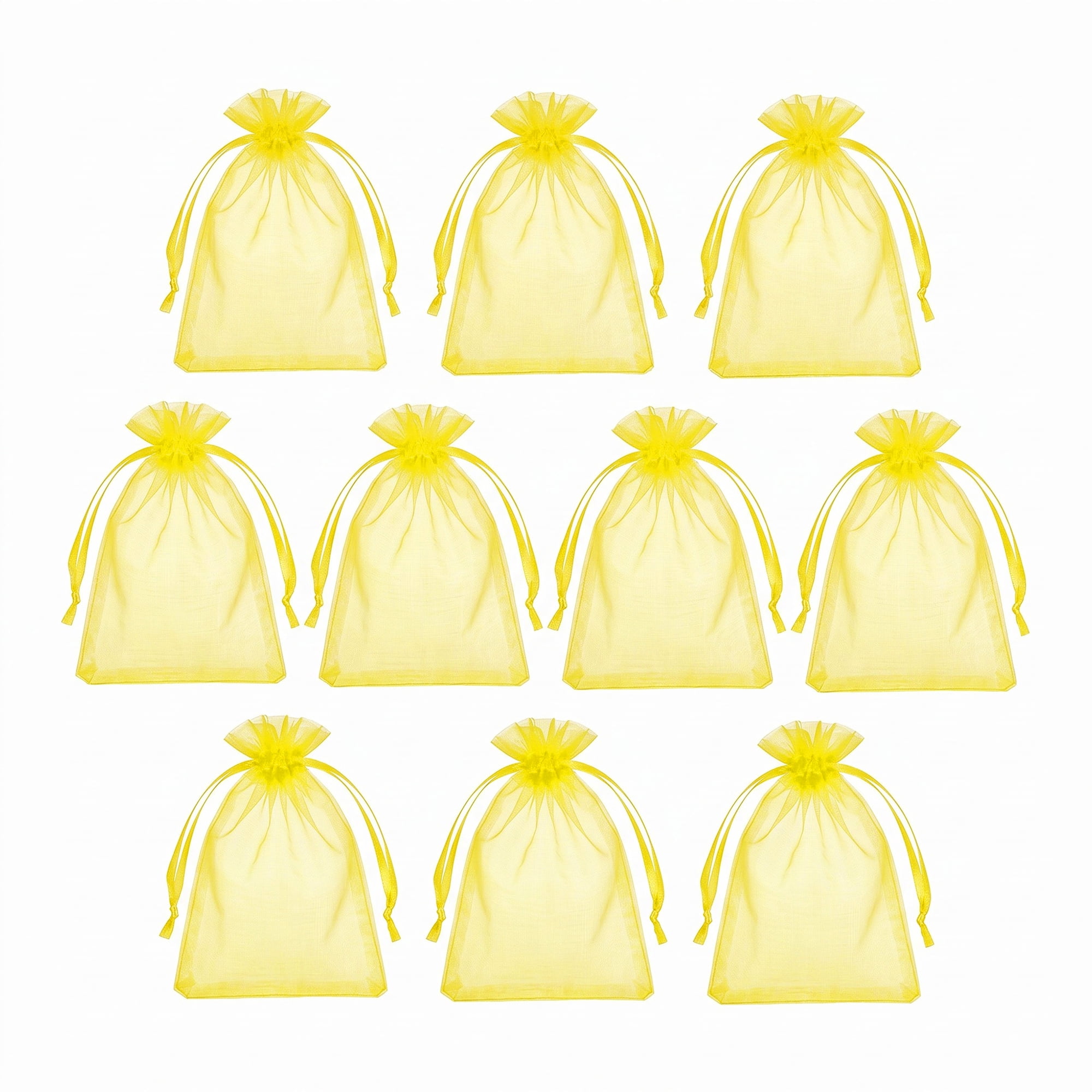 Unique Bargains Multi-Purpose Gift Bags with Handles for Events Yellow 3.5" x 4.7"