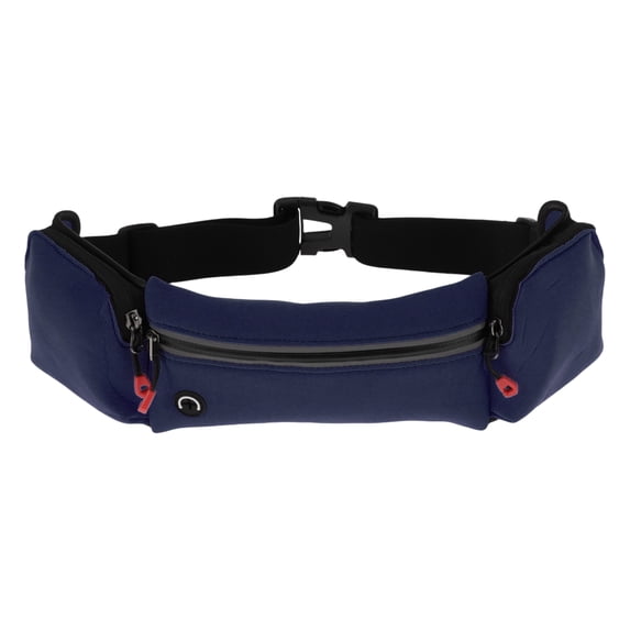 Unique Bargains Multifunctional Zipper Running Belt 1 Pc Dark Blue