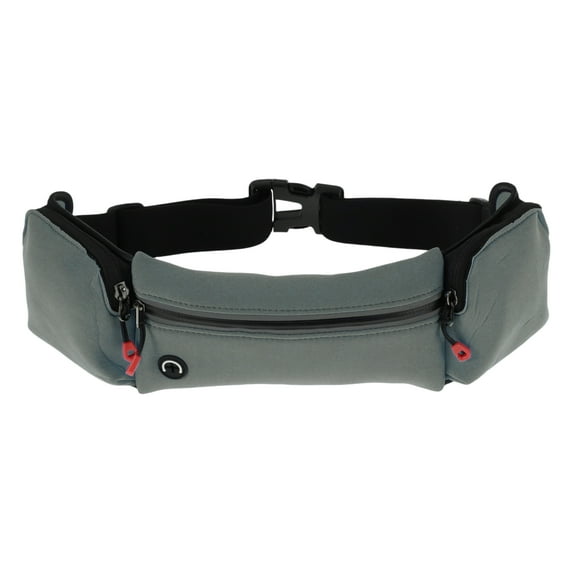 Unique Bargains Multifunctional Zipper Running Belt 1 Pc Dark Gray