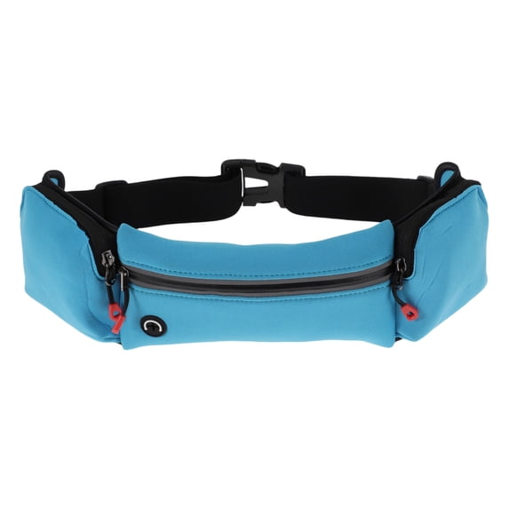 Unique Bargains Multifunctional Zipper Running Belt 1 Pc Light Blue