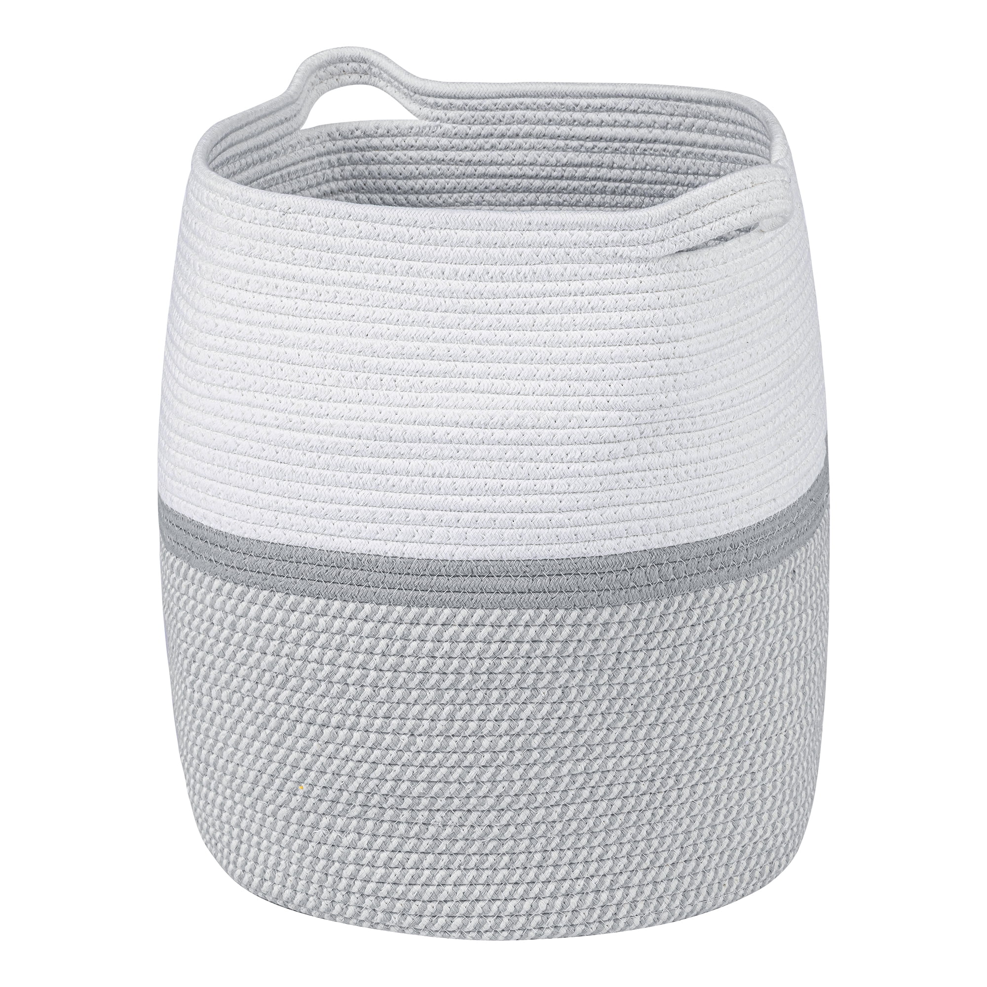 Unique Bargains Multiple Use Woven Shelf Closet Storage Bin White Grey 14*14*16.9in