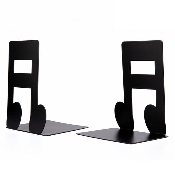 Unique Bargains Musical Note Metal Bookends Non-Skid for Shelves Style A 4.7"x4.1"x6.3"