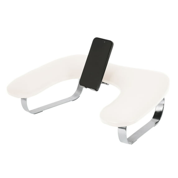 Unique Bargains Nail Arm Rest with Mobile Phone Holder Manicure Hand Rest Hand Rest for Nails Tech with Stable Base Beige