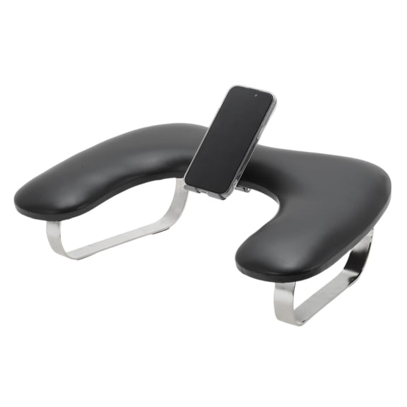 Unique Bargains Nail Arm Rest with Mobile Phone Holder Manicure Hand Rest Hand Rest for Nails Tech with Stable Base Black