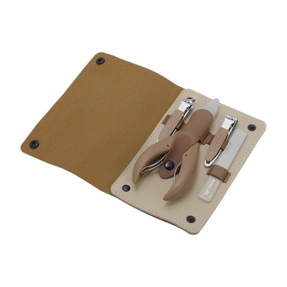 Unique Bargains Nail Clippers Set 4-piece Set Brown