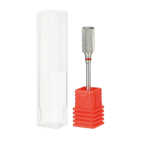 Unique Bargains Nail Drill Bits Resistant Tungsten Steel for Nail Polishing Peeling Silver Tone Red F Fine Teeth