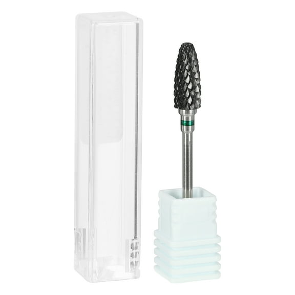 Unique Bargains Nail Drill Bits Wear-Resistant Ceramic Nail Drill Bits for DIY Nail Black Green C Coarse Tooth