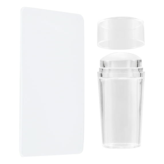 Unique Bargains Nail Stamper Kit Head Scrapers Clear Stamper for DIY Nail Polish Decor Tools Clear