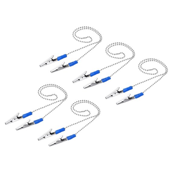 Unique Bargains Napkin Chains, 18' 5Pack Alloy Neck Bib Holder Chain Sun Hat Strap Lanyard, Blue