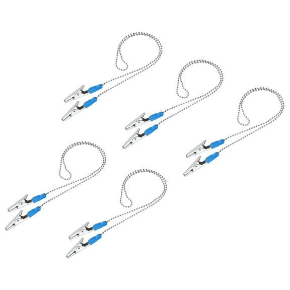 Unique Bargains Napkin Chains, 22' 5Pack Alloy Neck Bib Holder Chain Sun Hat Strap Lanyard, Blue