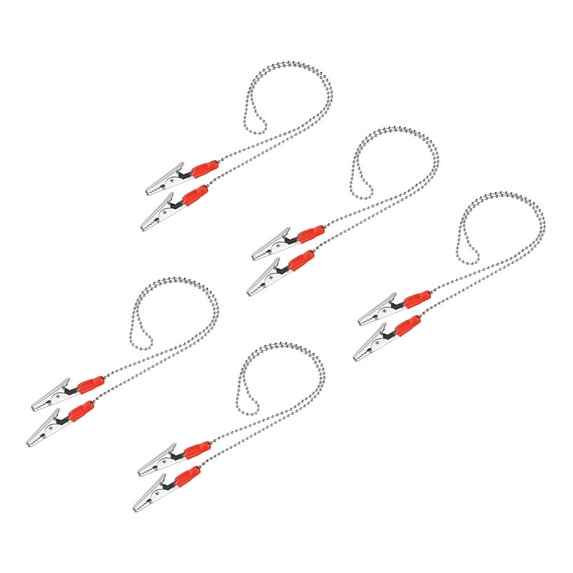 Unique Bargains Napkin Chains, 22' 5Pack Alloy Neck Bib Holder Chain Sun Hat Strap Lanyard, Red