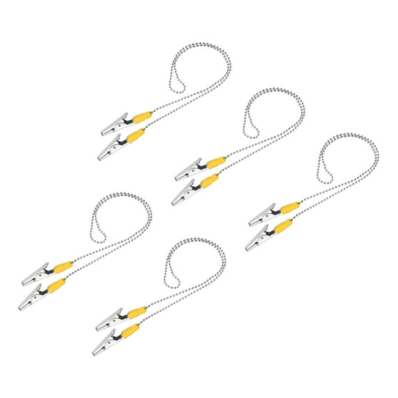 Unique Bargains Napkin Chains, 22' 5Pack Alloy Neck Bib Holder Chain Sun Hat Strap Lanyard, Yellow