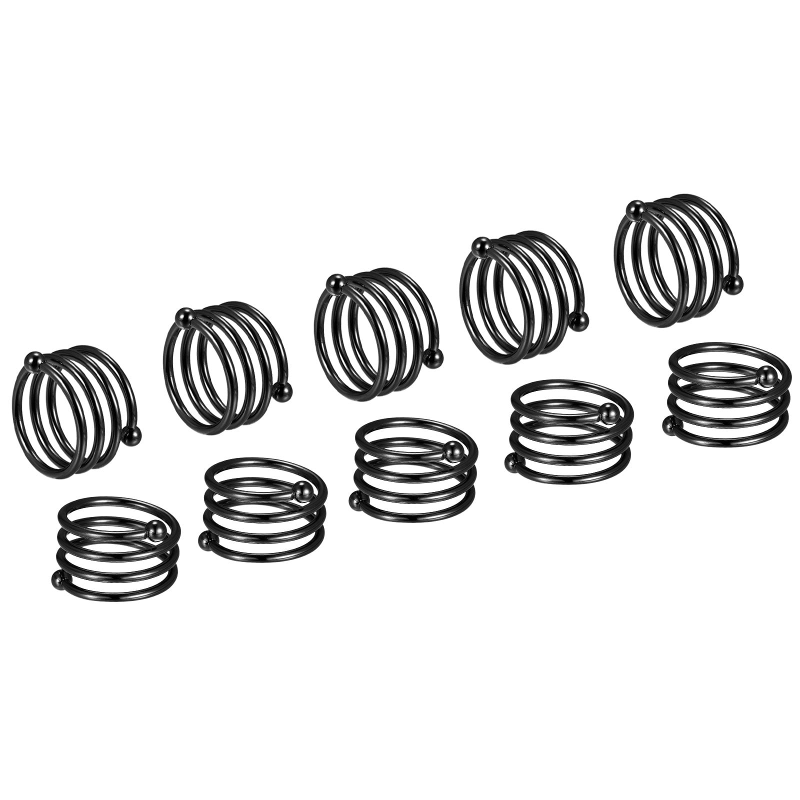 Unique Bargains Napkin Rings Metal Napkin Buckles for Dining Holiday DIY Black