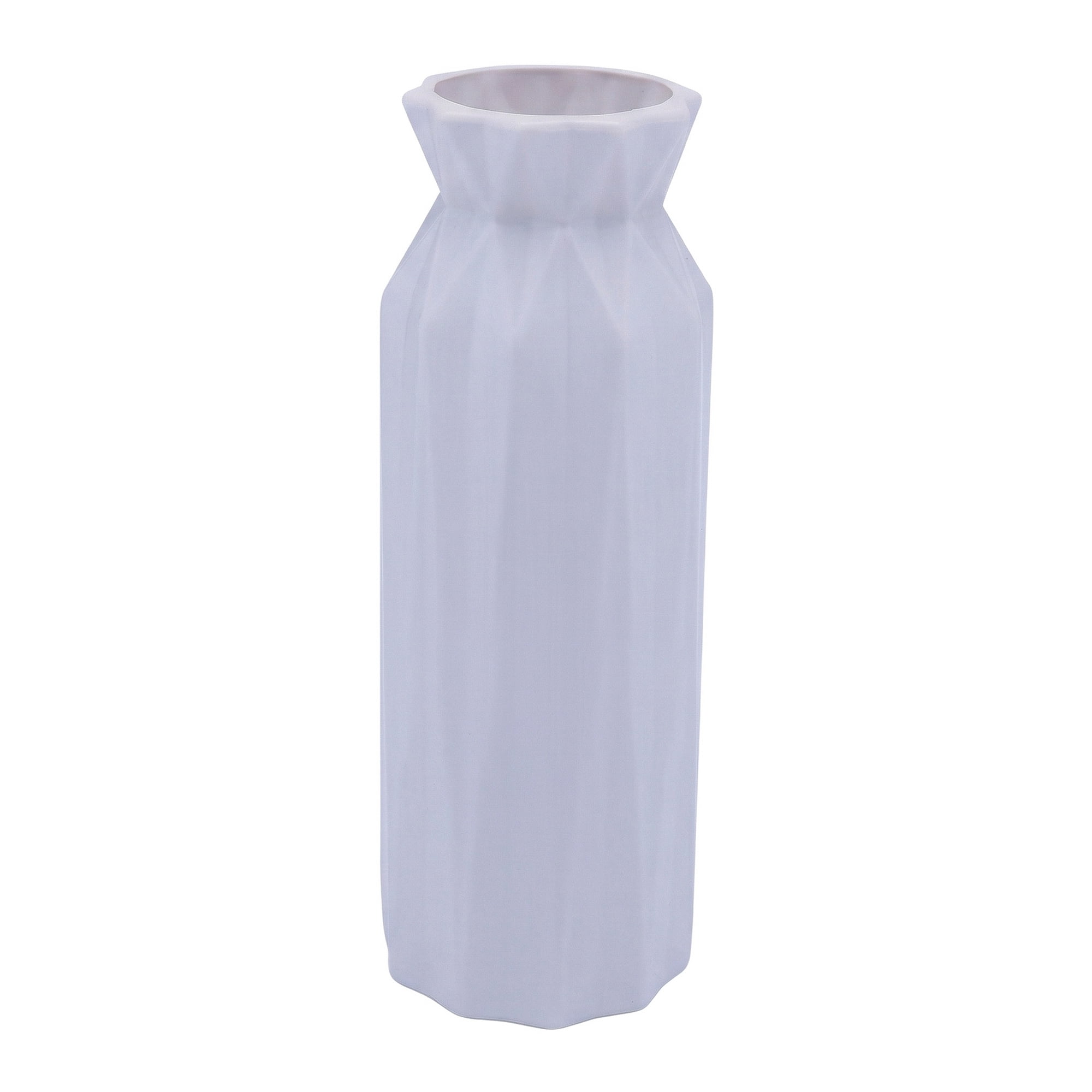 Unique Bargains Narrow Bud Vase for Single Stem Roses Plastic Grey 2.8"L x 2.8"W x 7.9"H