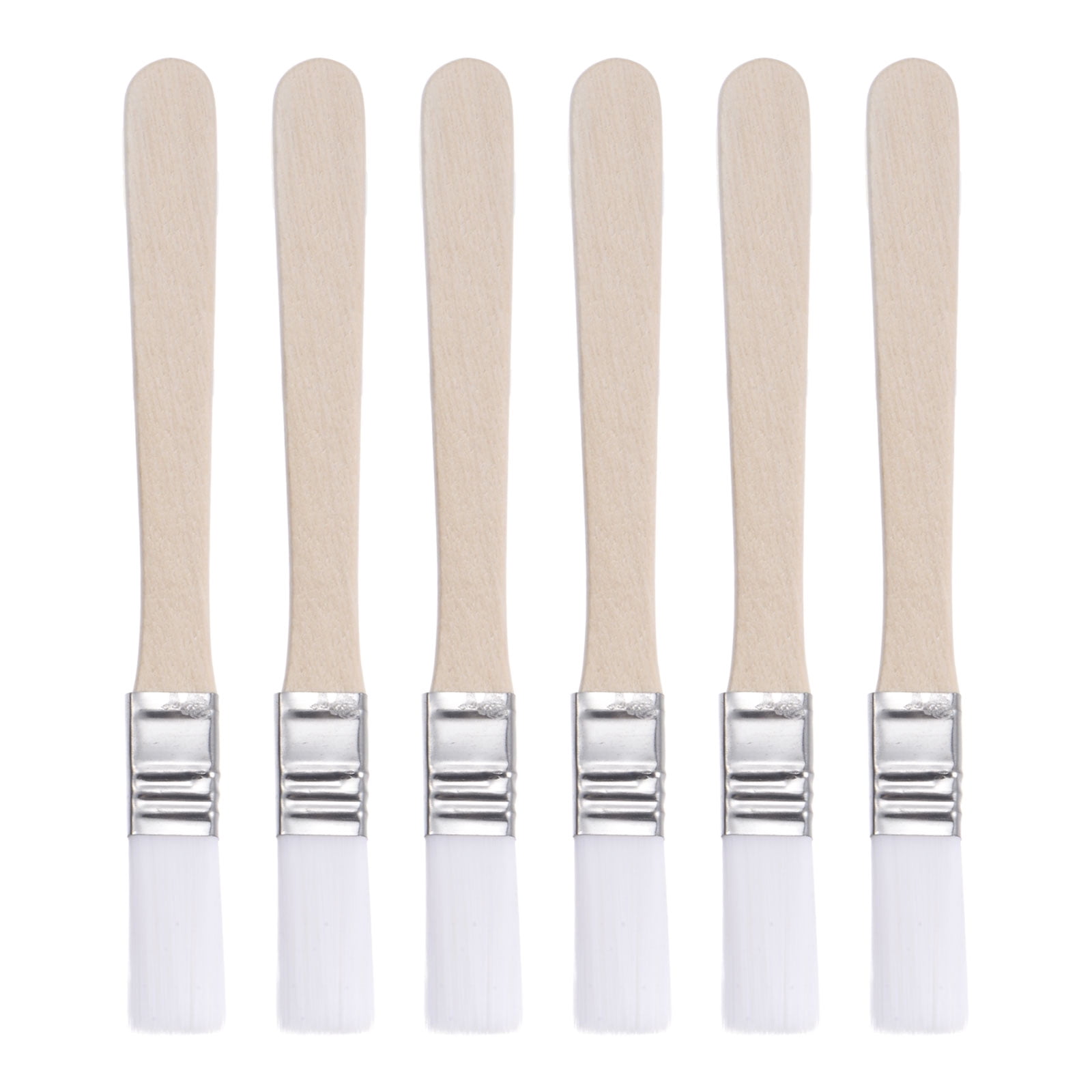 Unique Bargains Natural Bristle with Wood Handle Tool Width Small Paint Brush White 0.5"