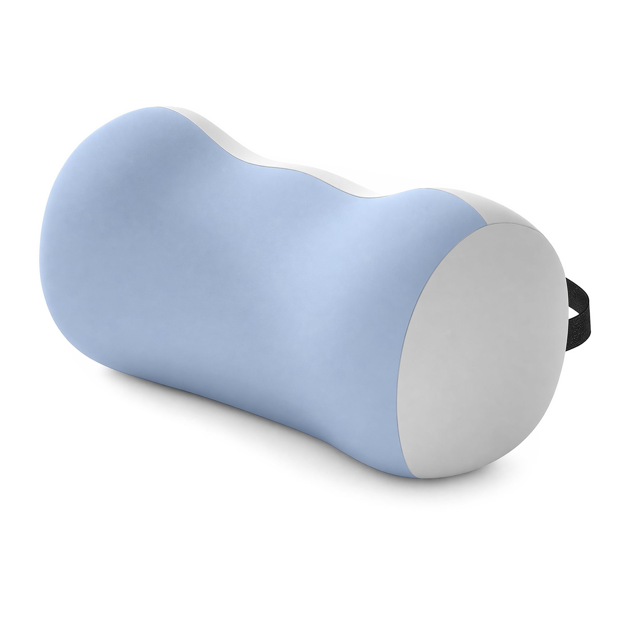 Unique Bargains Neck Pillow Cotton Cylinder Cervical Support Blue Gray 11.4" x 4.3" x 4.7"
