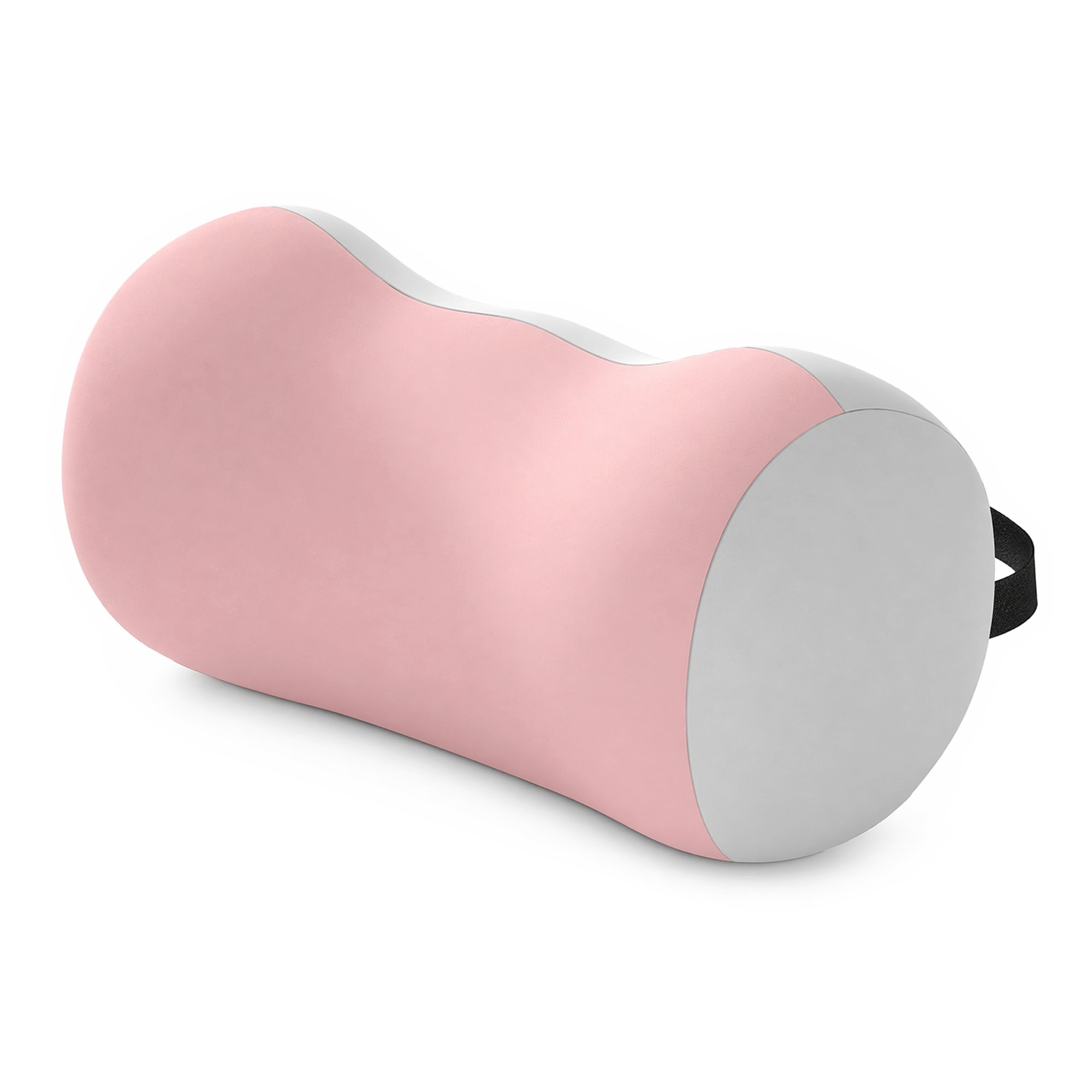 Unique Bargains Neck Pillow Cotton Cylinder Cervical Support Pink Gray 11.4" x 4.3" x 4.7"