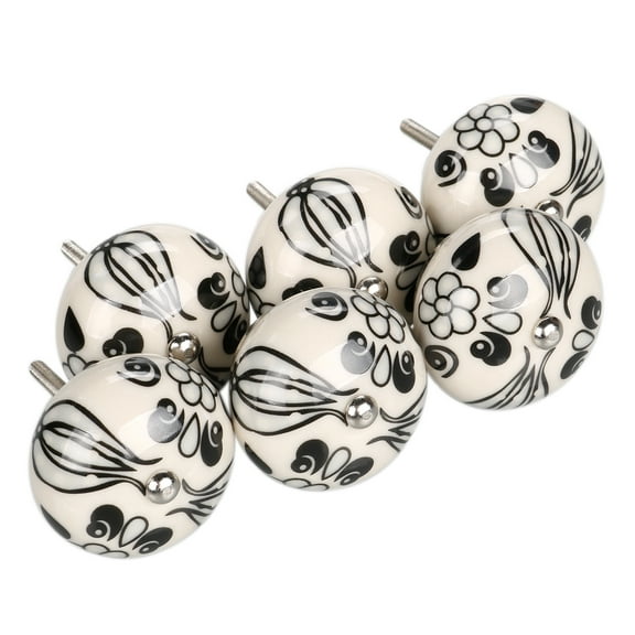 Uxcell 6 Pcs Hand Painted Ceramic Door Knobs Cabinet Drawer Wardrobe Cupboard Pull Handles #15