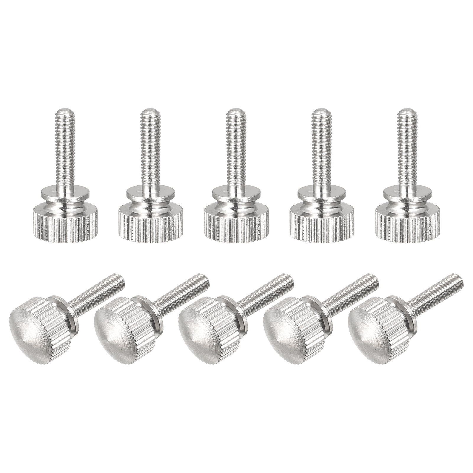 Unique Bargains Nickel Plated Knurled Thumb Brass Shoulder Bolts Grip Knob Fasteners M3*12