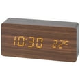 thumbnail image 1 of Unique Bargains Night Mode Wood Grain Design LED Alarm Clock Brown 5.6"L x 1.6"W x 3.0"H, 1 of 6