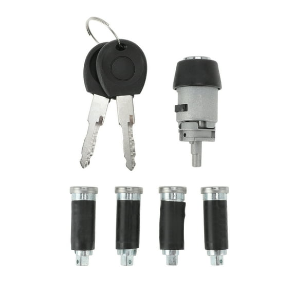 Unique Bargains No.357905855A/357905855B Ignition Lock Cylinder and Door Lock for VW Transporter T4 1990-2003 Ignition Switch Cylinder with 2 Keys Set