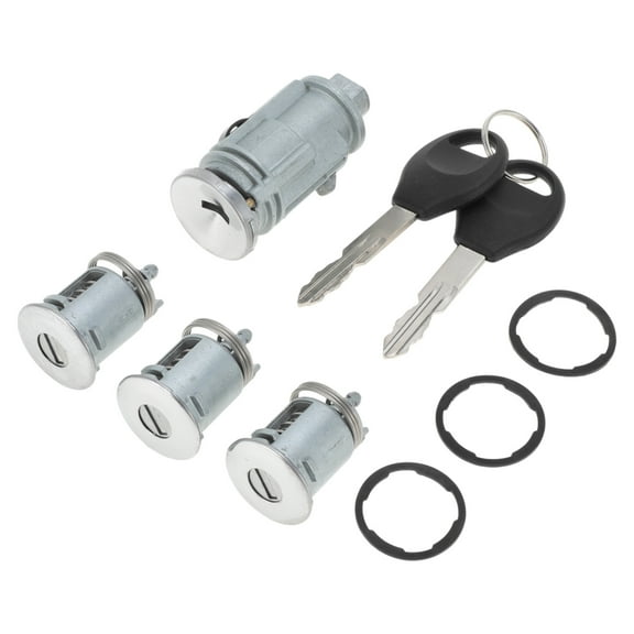Unique Bargains No.5003843AB/5003843AA Ignition Lock Cylinder and Door Lock for Jeep Wrangler TJ 1998 1999 2000 2001 Ignition Switch Cylinder with 2 Key