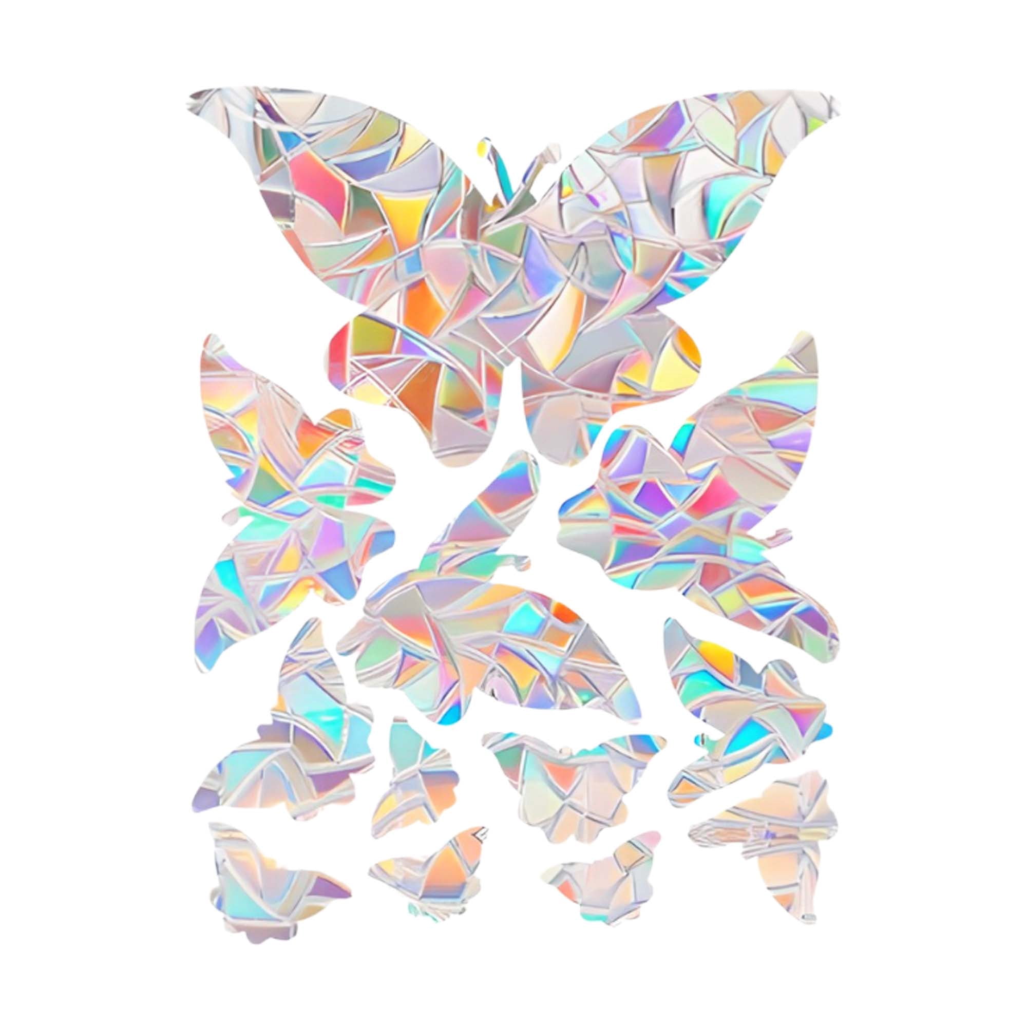 Unique Bargains Non-Adhesive Reusable Rainbow Window Stickers Light Blue Butterfly