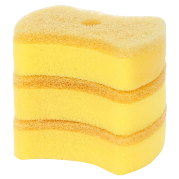 Unique Bargains Non-Scratch Dish Sponge Dish Sponges Yellow 3 Pcs