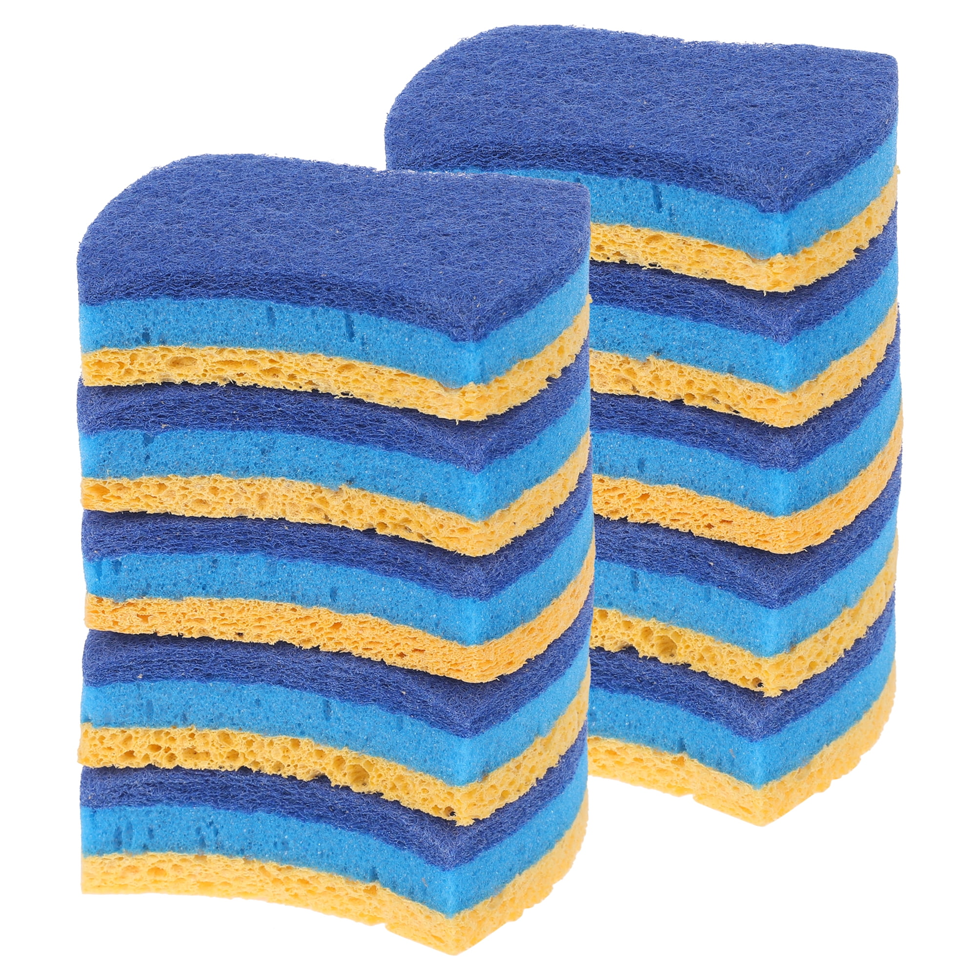 Unique Bargains Non-Scratch Scrub Sponges Cleaning Sponges for Kitchen Dishes Blue 10 Pcs