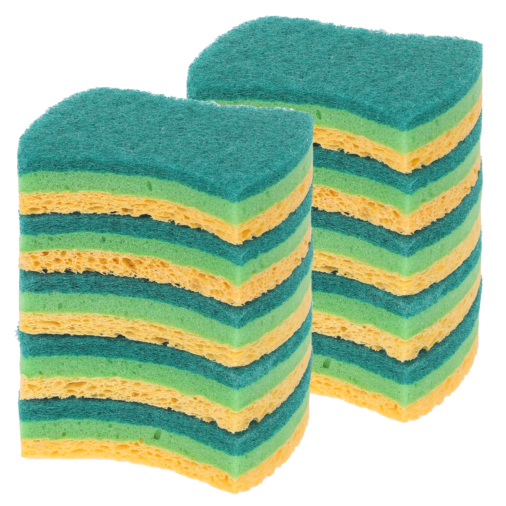 Unique Bargains Non-Scratch Scrub Sponges Cleaning Sponges for Kitchen Dishes Green 10 Pcs