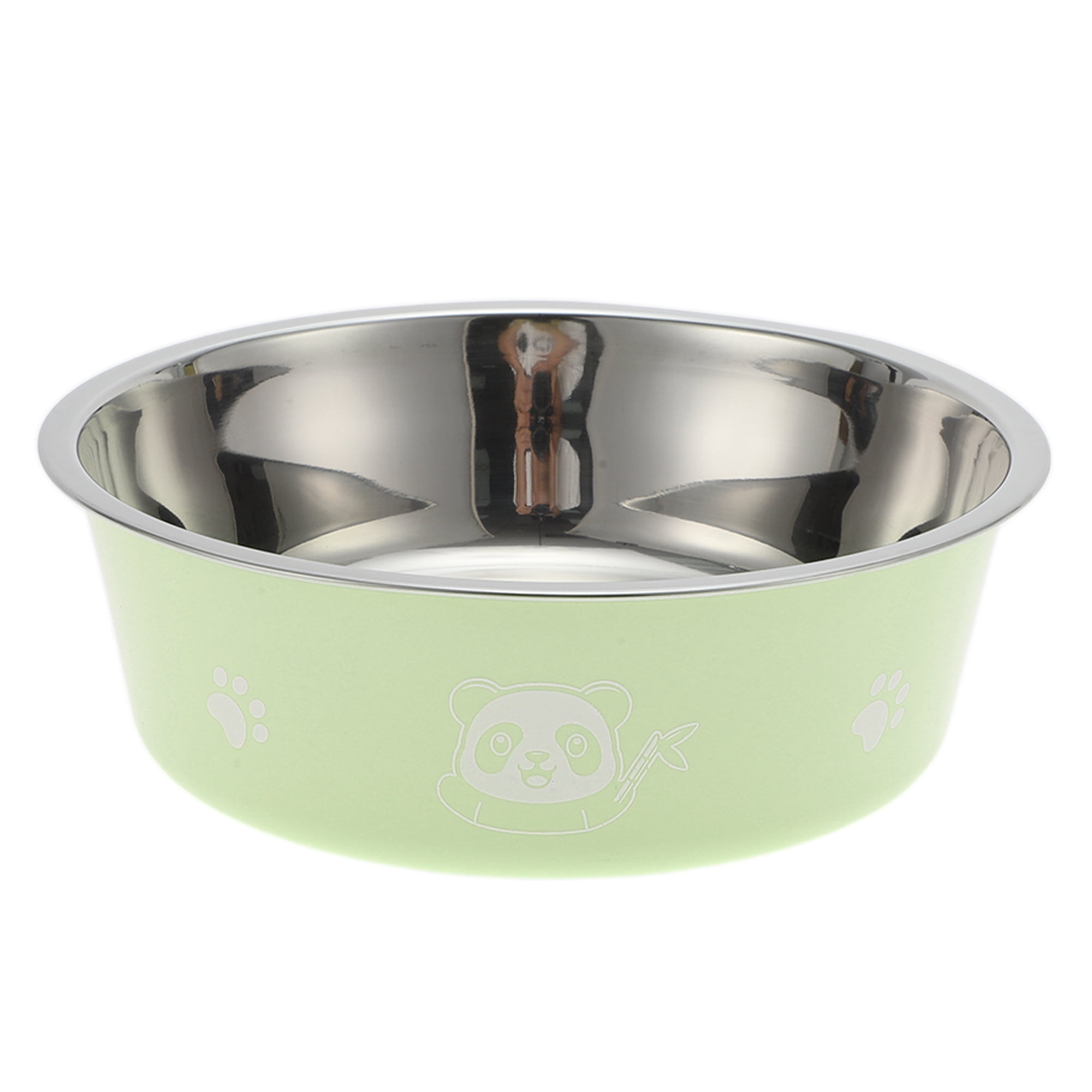 Unique Bargains Non-Skid Extra Large Dog Bowl Panda Pattern 1 Pc Green