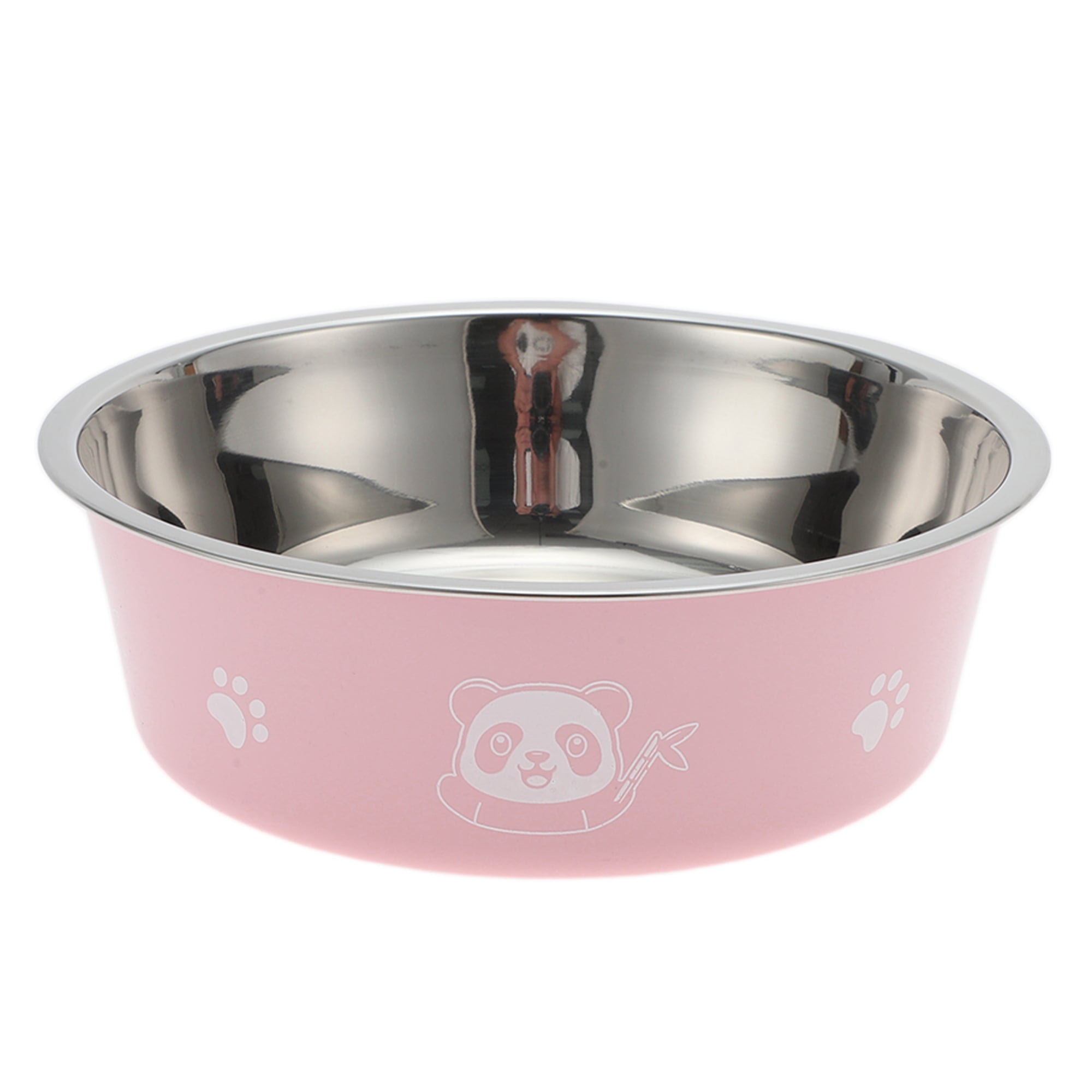 Unique Bargains Non-Skid Extra Large Dog Bowl Panda Pattern 1 Pc Pink