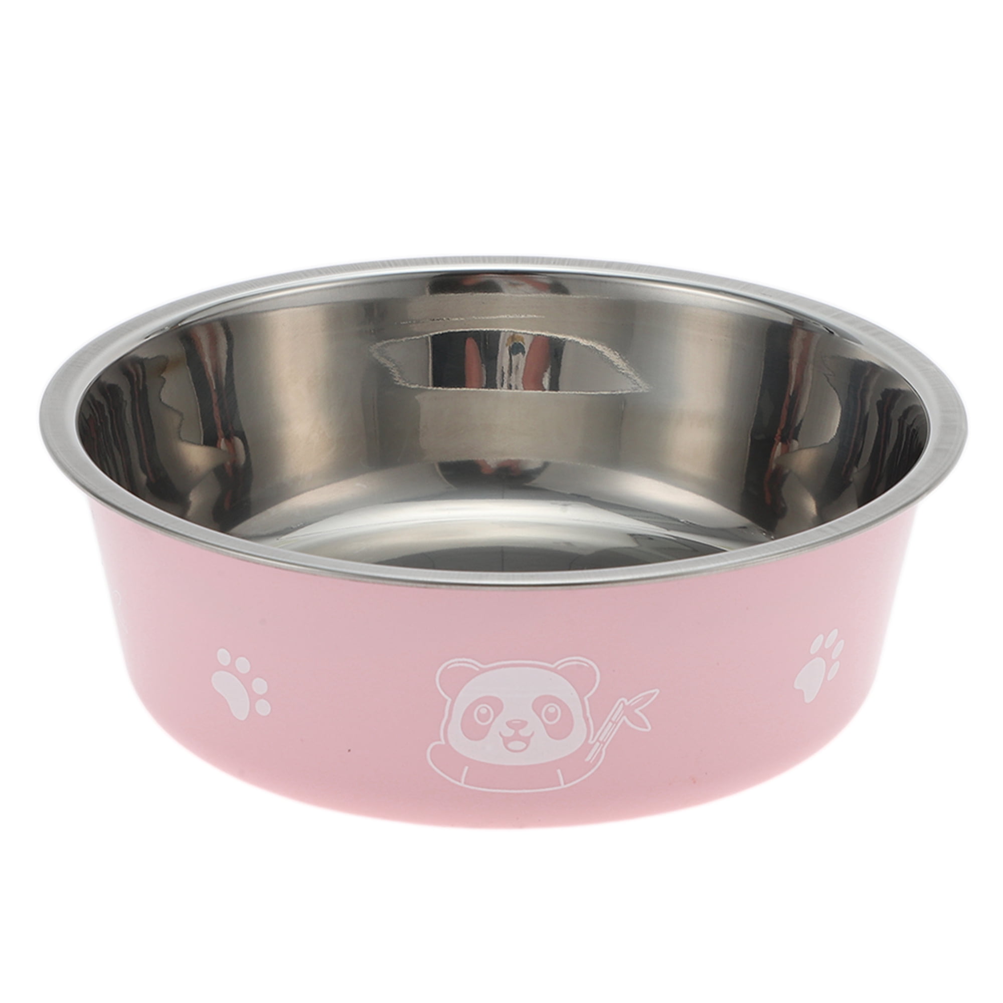 Unique Bargains Non-Skid Large Dog Bowl Panda Pattern 1 Pc Pink